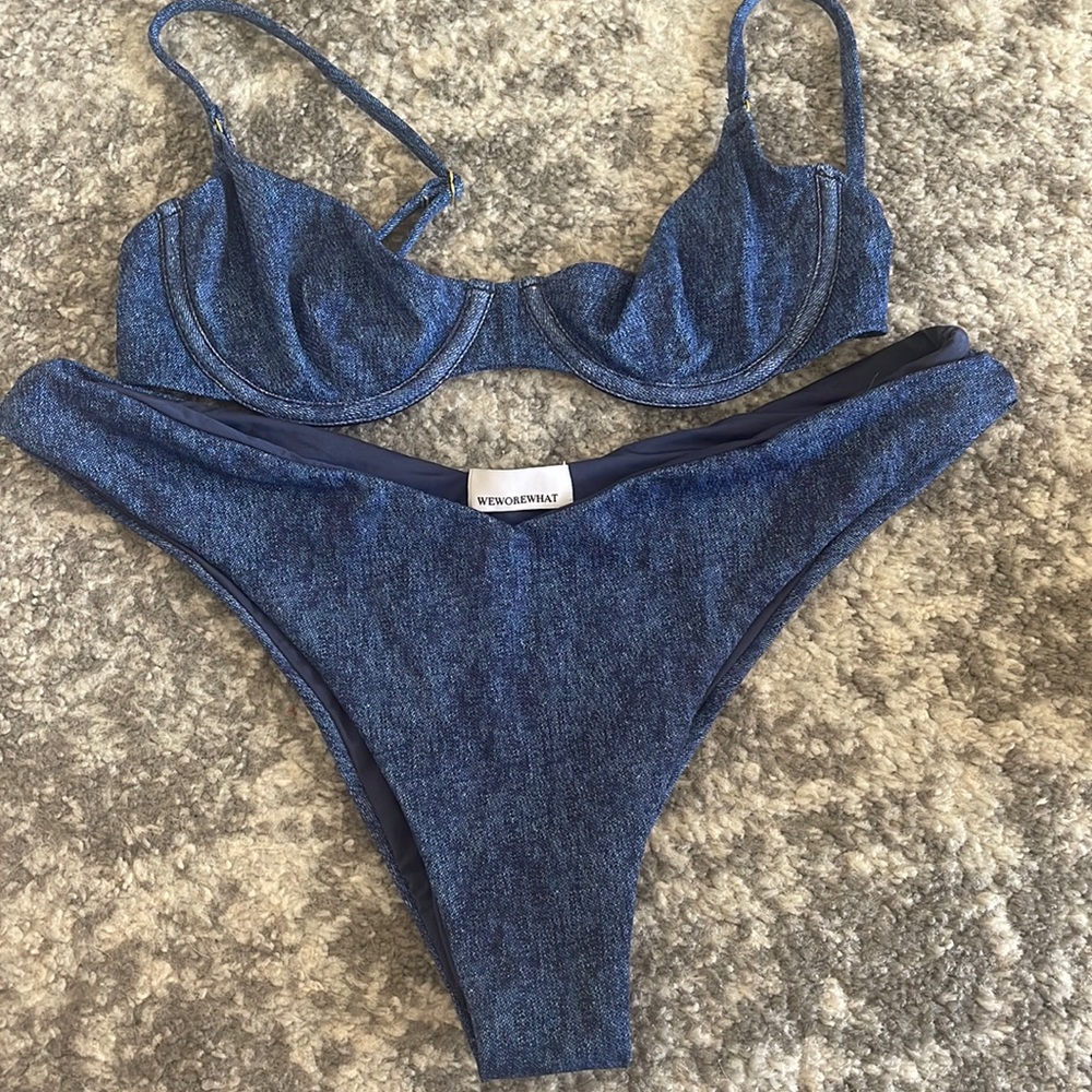 Weworewhat denim print bikini